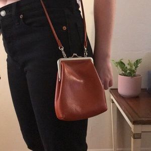 Hobo burnt orange small leather crossbody
